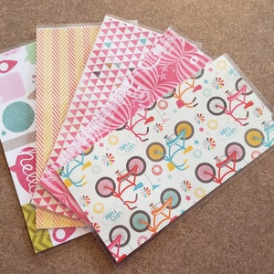 Enveloppes pour billets plastifiées, enveloppes budgétaires, enveloppes de rangement, lot de 5 enveloppes pour billets, papier cartonné, enveloppes de scrapbooking pour la budgétisation