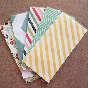 Enveloppes pour billets plastifiées, enveloppes budgétaires, enveloppes de rangement, lot de 5 enveloppes pour billets, papier cartonné, enveloppes de scrapbooking pour la budgétisation