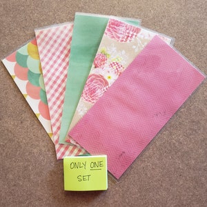 Enveloppes pour billets plastifiées, enveloppes budgétaires, enveloppes de rangement, lot de 5 enveloppes pour billets, papier cartonné, enveloppes de scrapbooking pour la budgétisation