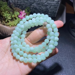 Green Jade Necklace | Apple Green Jadeite | Natural Green Jade | Light Green Jadeite | Natural Grade A Jade | Jade Bead Necklace | Certified