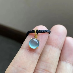 Colgante de cabujón de jade / Colgante de collar de jadeíta / Jadeíta azul / Colgante de jade verde / Cabujón de jade / Jadeíta de grado natural A / 翡翠吊坠