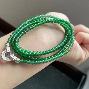Imperial Green Jade Beaded Bracelet | Jade Beaded Bracelet | Translucent Jade | Jade Beaded Necklace | Jadeite Necklace | Certified