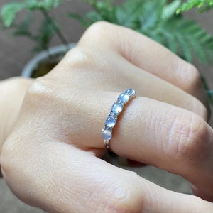 Elegant White Jade Ring with Diamonds - 18k White Gold Minimalist Band