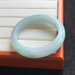57.5mm Faint Green Jade Bangle | White Jadeite Bracelet | Natural Jade Ring | Type A Jade | Grade A Jadeite | Gemstone Bangle | Certified