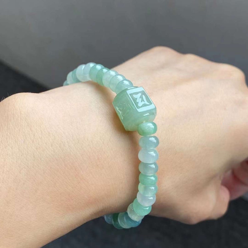 Jade Bracelet / Green / Jadeite Bead Bracelet / Type A Jade / Etsy