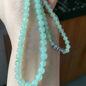 Jade Halskette | Jadeit Perlen Halskette | Apfel Grün Jade Halskette | Natürliche Jade | Klasse A Jadeit | Typ A Jade Halskette | Zertifiziert