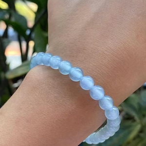 Rare Icy White Jade Bead Bracelet - Jadeite Beaded Bracelet - Natural Type A Jade - Grade A Jadeite - Healing Gemstone