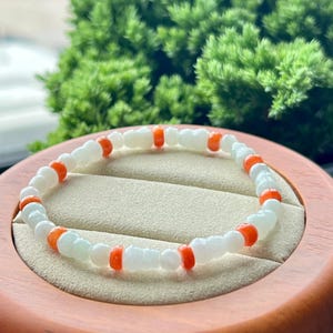 Weiß Rondelle Jade Bead Armband - Honig Gelb Jadeit Rondelle Perlen Armband - Natürliche Klasse A Jadeit