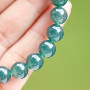 Jade bracelet / blue ocean / jadeite bead bracelet / type A jade / bead size 10 mm /natural / certified