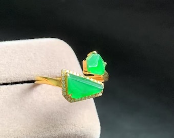 US6.5 インペリアルグリーンジェダイトひょうたん 18K ゴールド