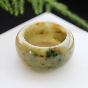 Jade ring size 11.5 yellow with green jadeite type a untreated by the jade house