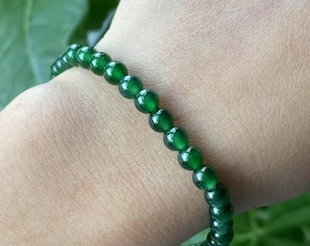 Imperial Green Jadeite Beaded Bracelet – Grade A Certified