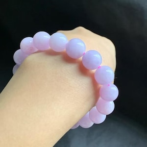 Lavender Jade Bead Bracelet | Pinkish Lavender Jadeite Bracelet | Natural Type A Jade | Grade A Jadeite | Rare Healing Gemstone Bracelet