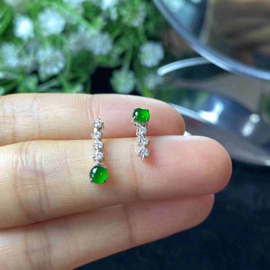 Buy Jade Earrings Natural Type a Jadeite Green Jade With Certificate Online in India Etsy