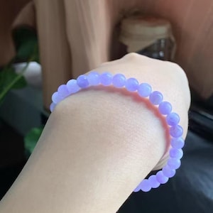 Lavender Jade Bead Bracelet | Purple Jadeite Beaded Bracelet | Natural Jade Bracelet | Gemstone Bracelet | Type A Jade | Grade A Jadeite
