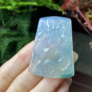 Carved jade pendant natural dragon jadeite pendant type a jade rare grade a jadeite with certificate
