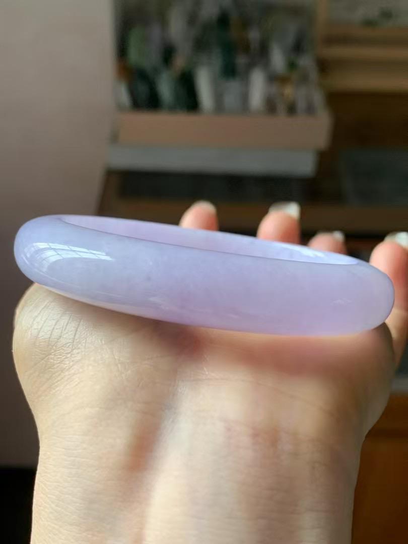 57.5 mm ラベンダー翡翠バングル | アイシーピンク ラベンダー翡翠