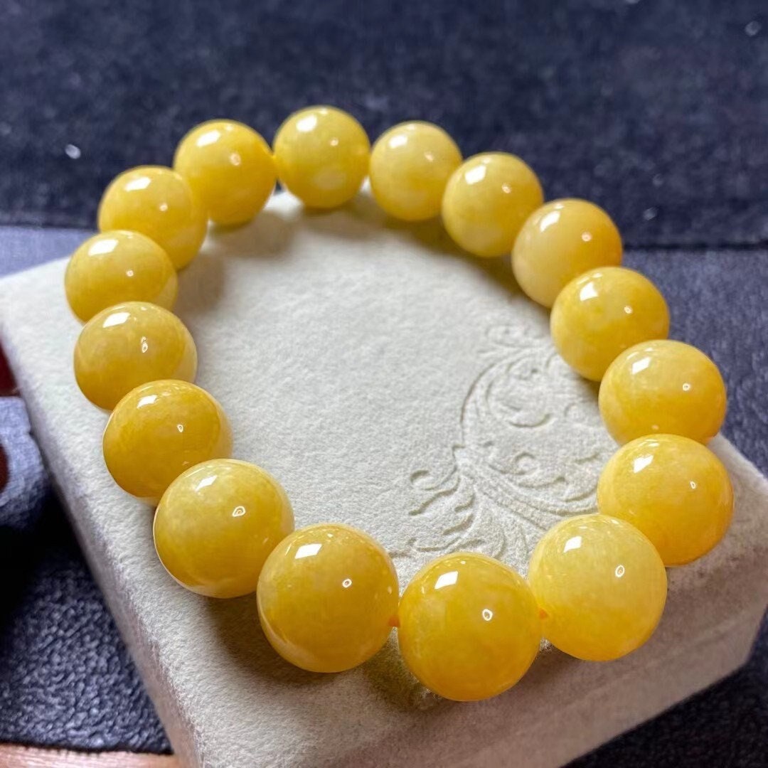 Jade Bracelet / Yellow / Jadeite Bead Bracelet / Type A Jade / Etsy