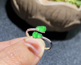 US6.5 インペリアルグリーンジェダイトひょうたん 18K ゴールド