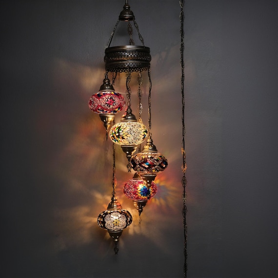 Turkish Ceiling Lamp, Decorative Pendant Lamp, Mosaic Moroccan Chandeliers