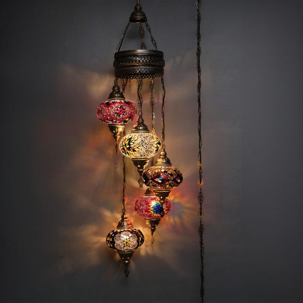 Turkish Ceiling Lamp, Decorative Pendant Lamp, Mosaic Moroccan Chandeliers