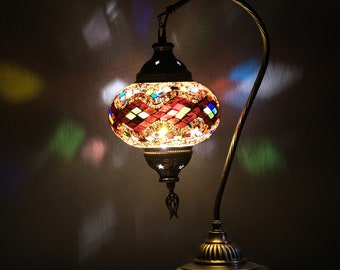 Swan Neck Mosaic Lamp: Turkish Moroccan Home Decor