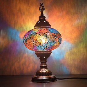 Mosaic Table Lamp, Turkish Lamp, Moroccan Table Lamp, Standing Lamp, Turkish Bedside Lighting, Turkish Oriental Design, Brwblack Home Decor,