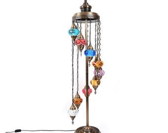 Customize Turkish Floor Lamp, Mosaic Moroccan Floor Lamp, Authentic Decoration, Brwblack Concept Sparkling living room, Turkish Lighting