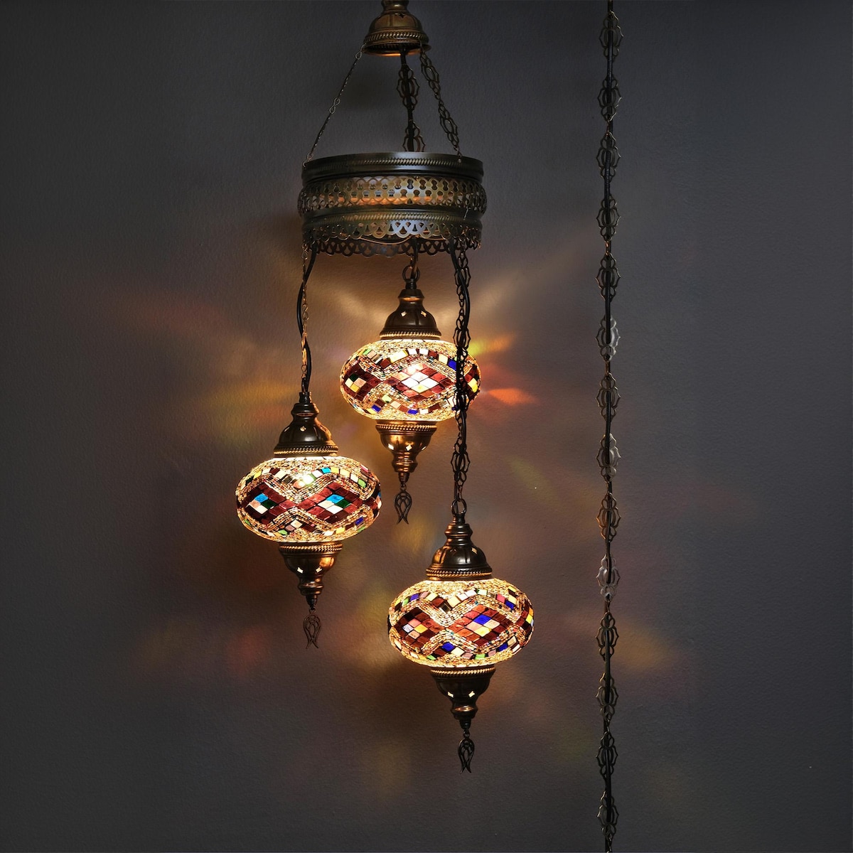 Handcraft Turkish Mosaic Chandelier: Customizable Pendant Lamp