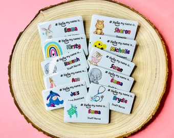 Personalised name badge | ID badge | hello my name is badge | NHS badge | Rainbow Badge | Personalised badge | nurse badge | midwife badge