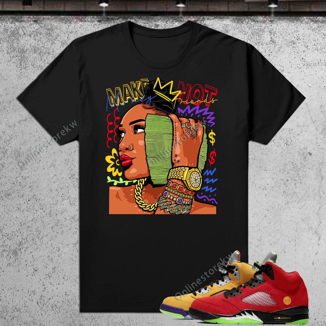 Graphic Tees Shirts To Match Air Jordan 5 What The Sneaker Etsy