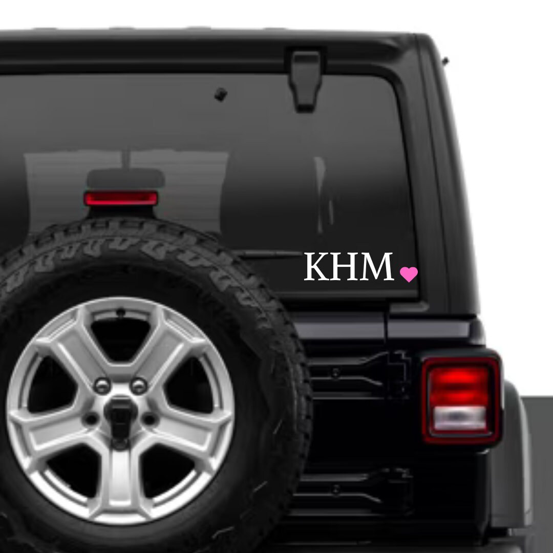 Monogram Car Decal, Two Letter Monogram, Personalized Car Decal ...