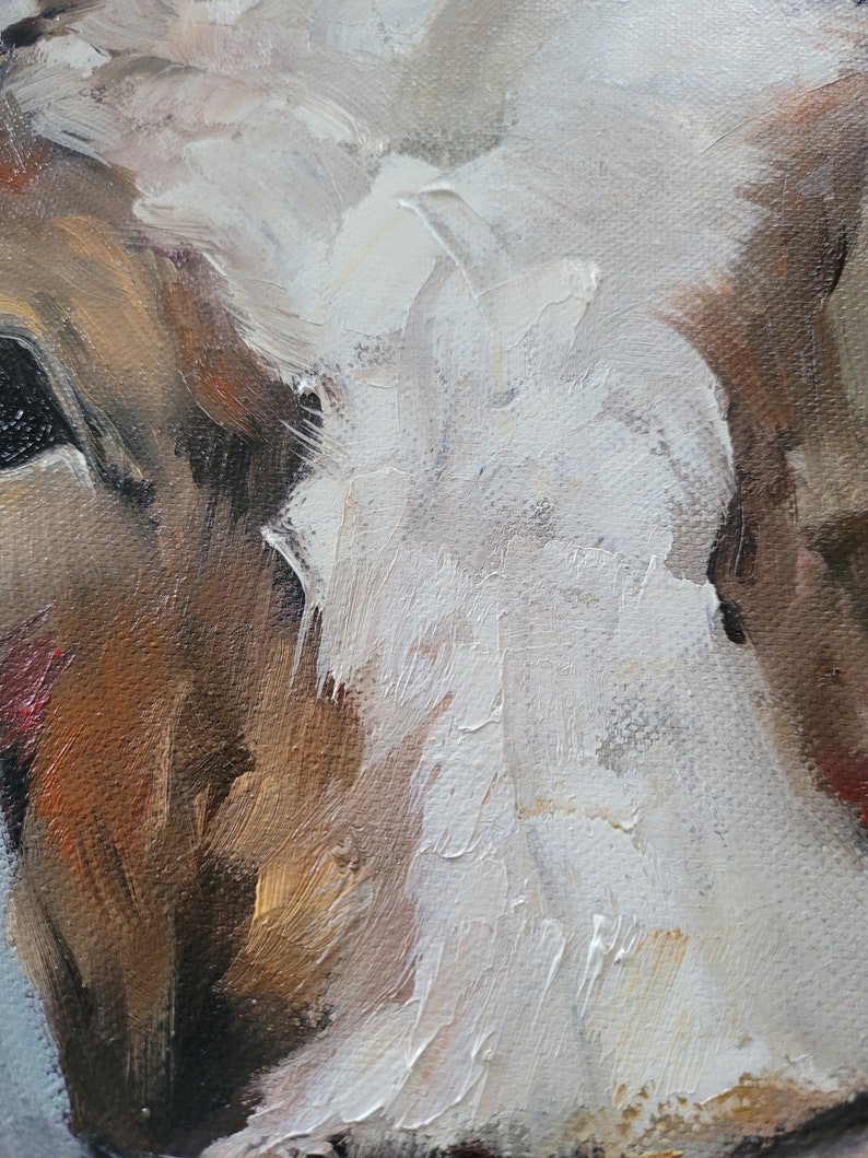 Cow original painting original oil painting cow picture artwork impasto painting image 5