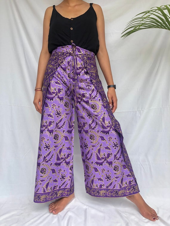 Purple Batiktrousers Batik Wrap Pants 