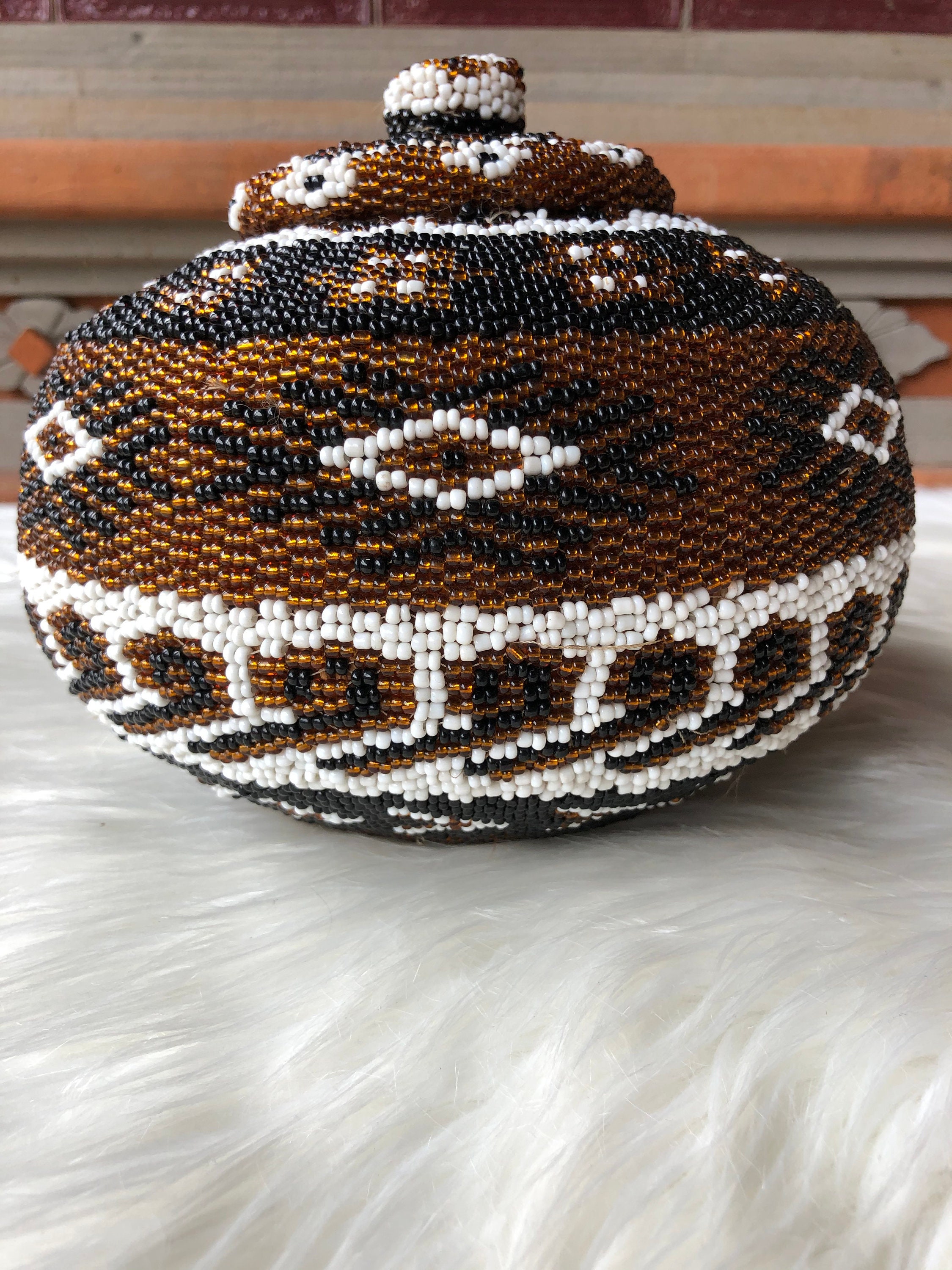 Indonesian Beaded Basket Box Bali Beaded Oval Handmade Bead Etsy