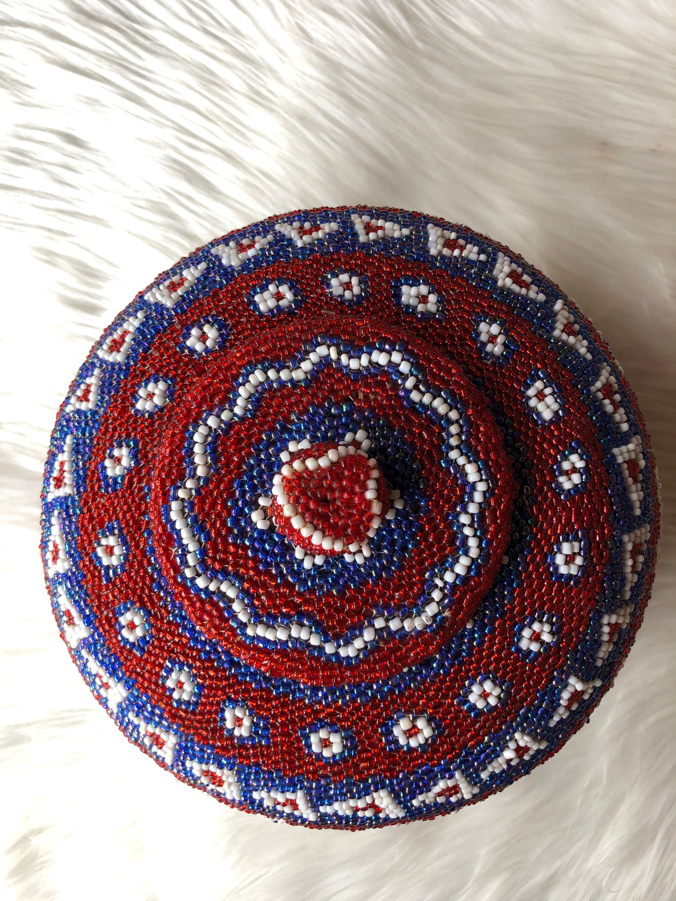 Balinese Handmade Beaded Basket Box Bali Beaded Oval Handmade Etsy