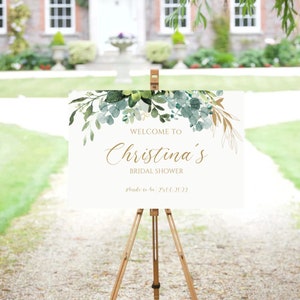 Bridal Shower Sign, Bridal Shower Decorations, Bridal Shower Welcome Sign, Bridal Shower banner, Greenery Bridal Shower Sign, Greenery sign