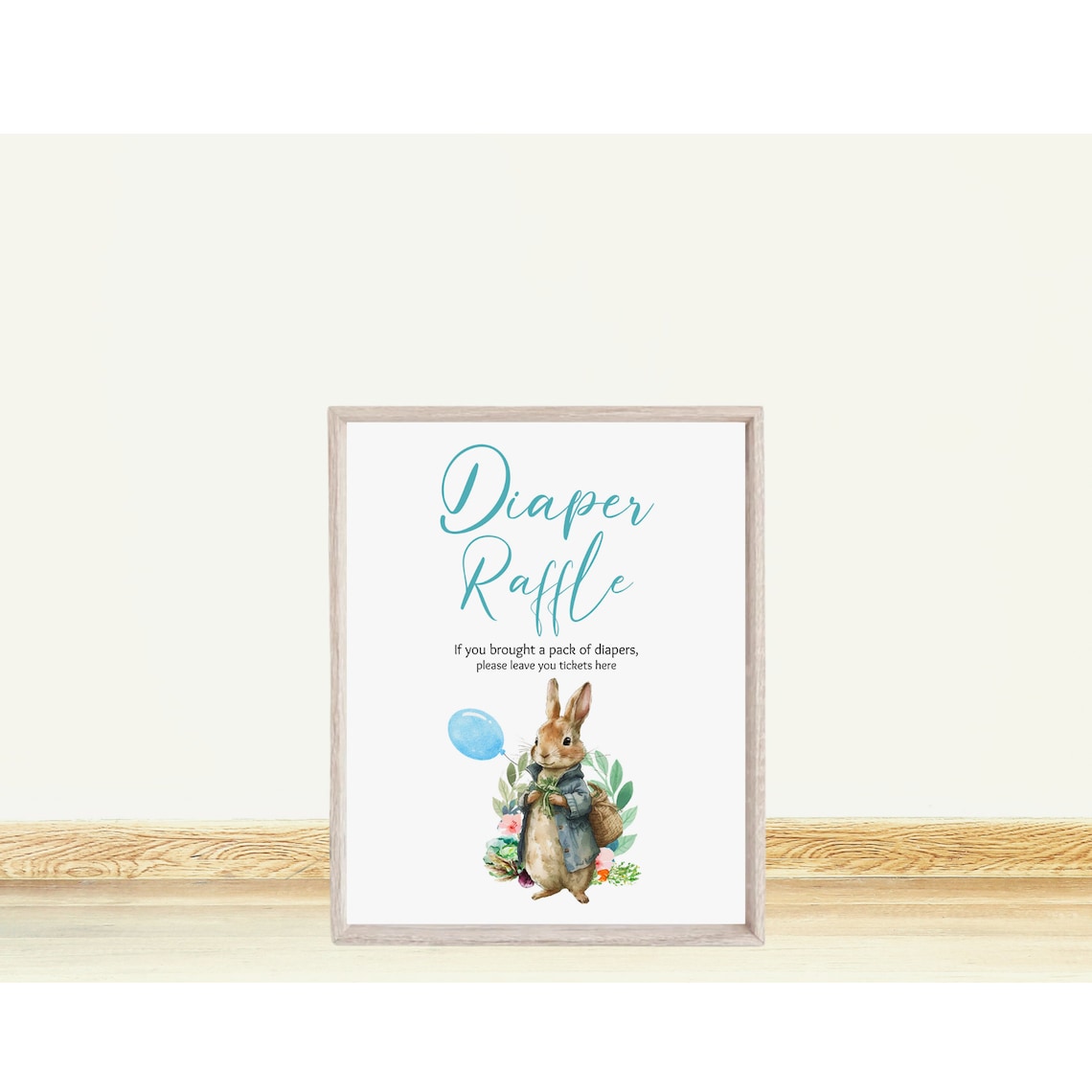 Peter Rabbit Boy Diaper Raffle Sign, Peter Rabbit Baby Shower Greenery ...