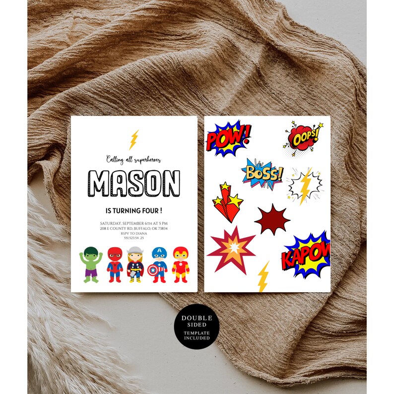 Superhero Birthday Invitation Spiderman Birthday Invitation Superhero Birthday Template Editable Birthday Invite Try Before