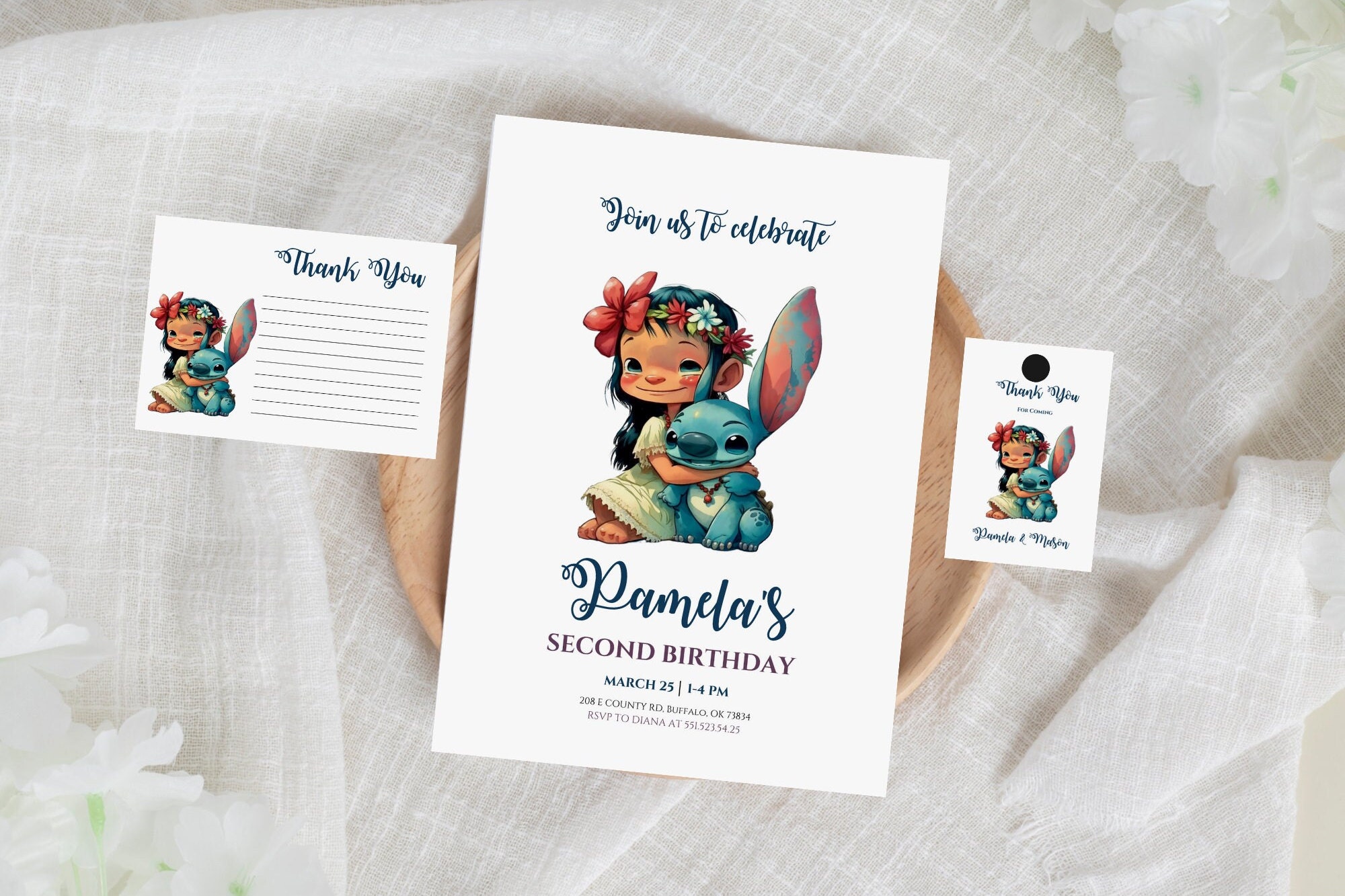 ととと Lilo and Stitch Second Birthday Invite, Stitch Birthday