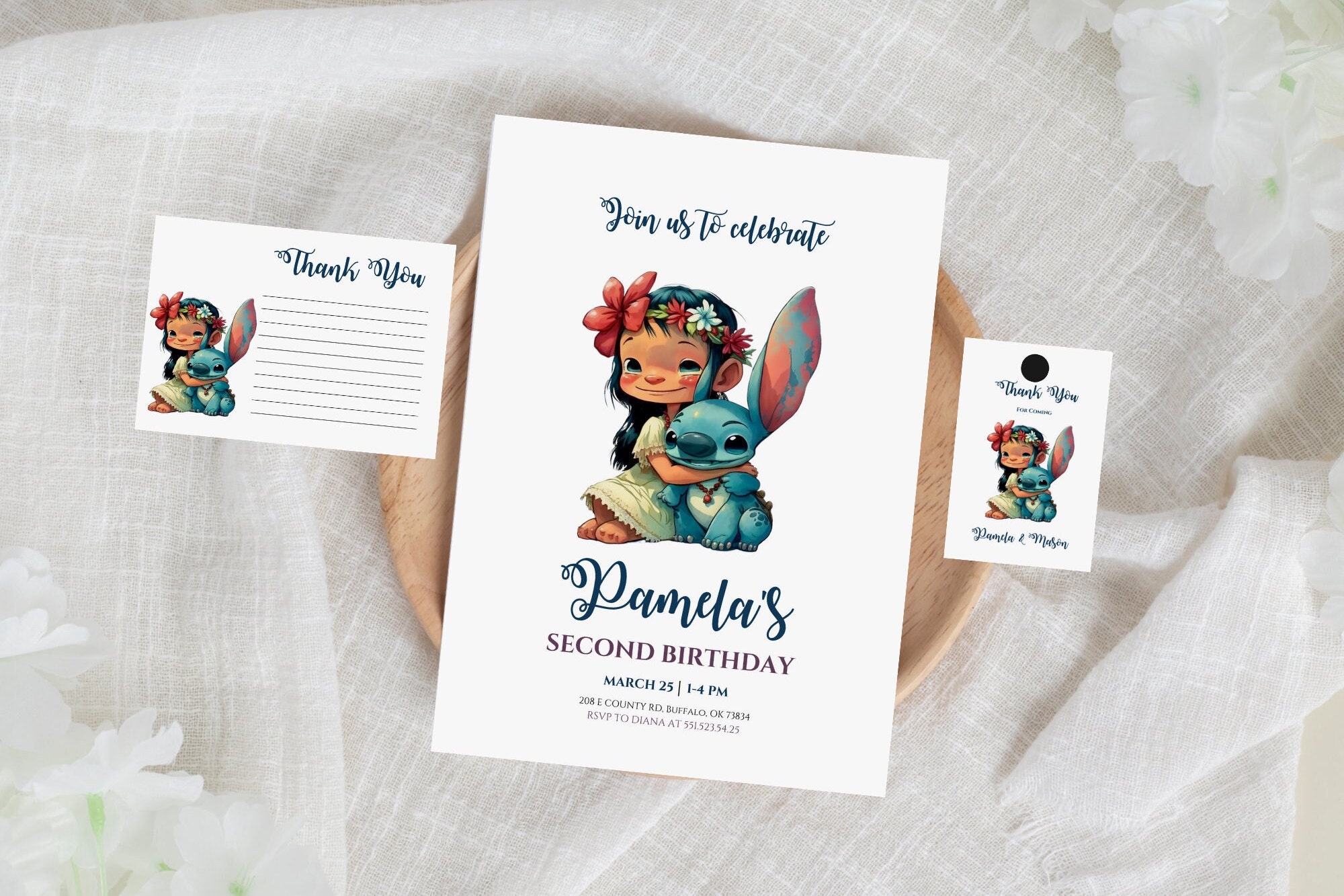 Sleepover Stitch Birthday Invitations, Slumber Party Invitation, Stitch  Thank You Card, Stitch Welcome Sign 