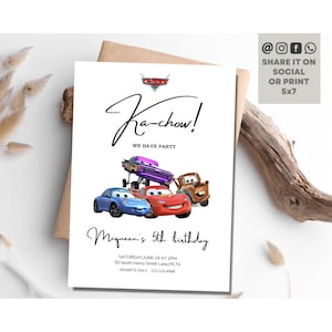 Cars Birthday Invitation, Lightning McQueen Invitation, Racing Cars Birthday Invitation, Kids Birthday Invitation, Cars Boy Invite, Instant