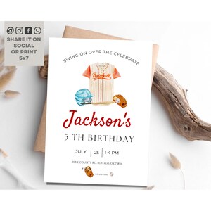 Baseball Party Birthday Invite, Our Little Rookie Baseball Invitation, Boy Baseball Party Birthday Invite, Editable Party Template, Instant