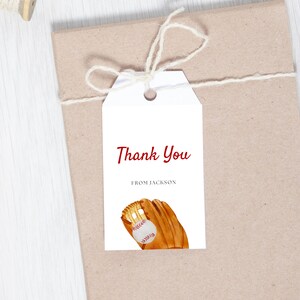 Baseball Favor Party Tag,  Our Little Rookie Baseball Party Gift Tag, Baseball Thank You Tag, All Star Boy Birthday Favor Decor, Instant