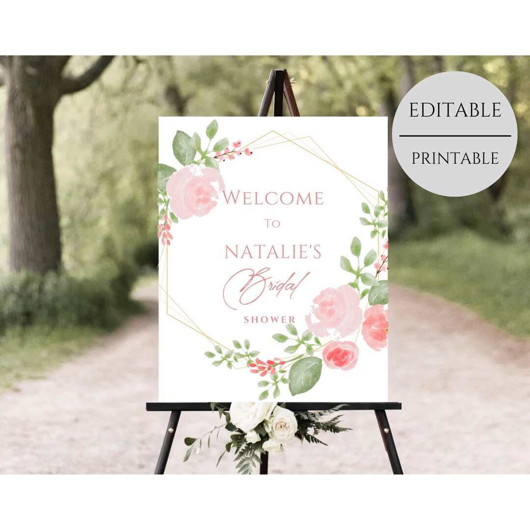 Bridal Shower Sign Template, Bridal Shower Signs Template