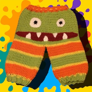 Crochet Pattern - Monster Pants Baby/Toddler drawstring sweatpants PATTERN ONLY!