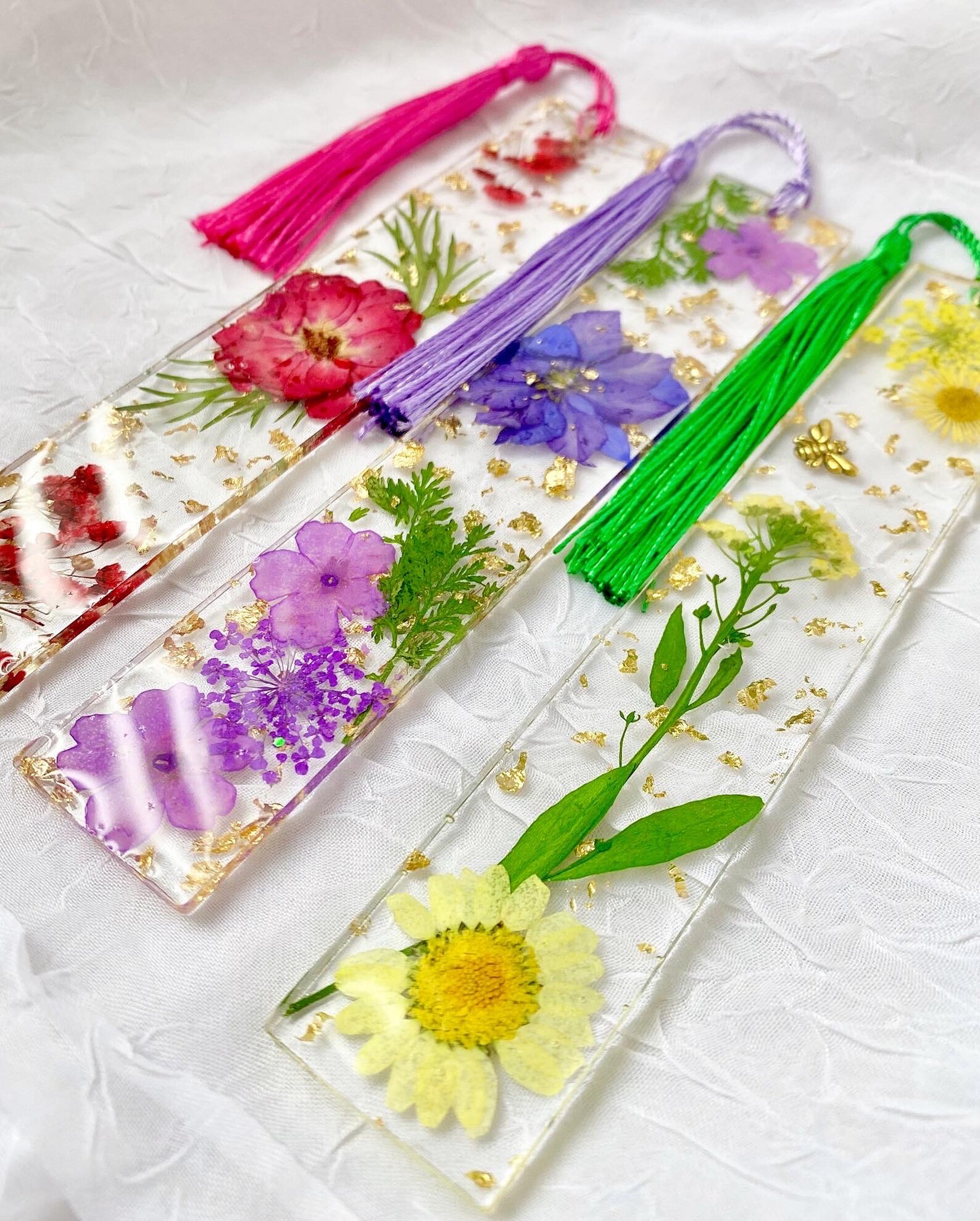 Flower Resin Bookmark Flower Resin Handmade Custom Etsy.de