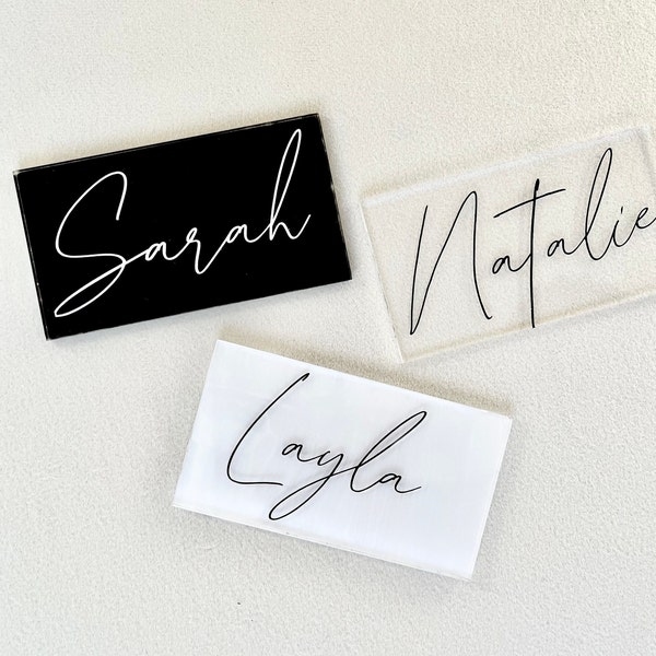 Acrylic Name, Acrylic Placecards, Wedding Placecards, Bridesmaids Gift, Name Card, Place Card