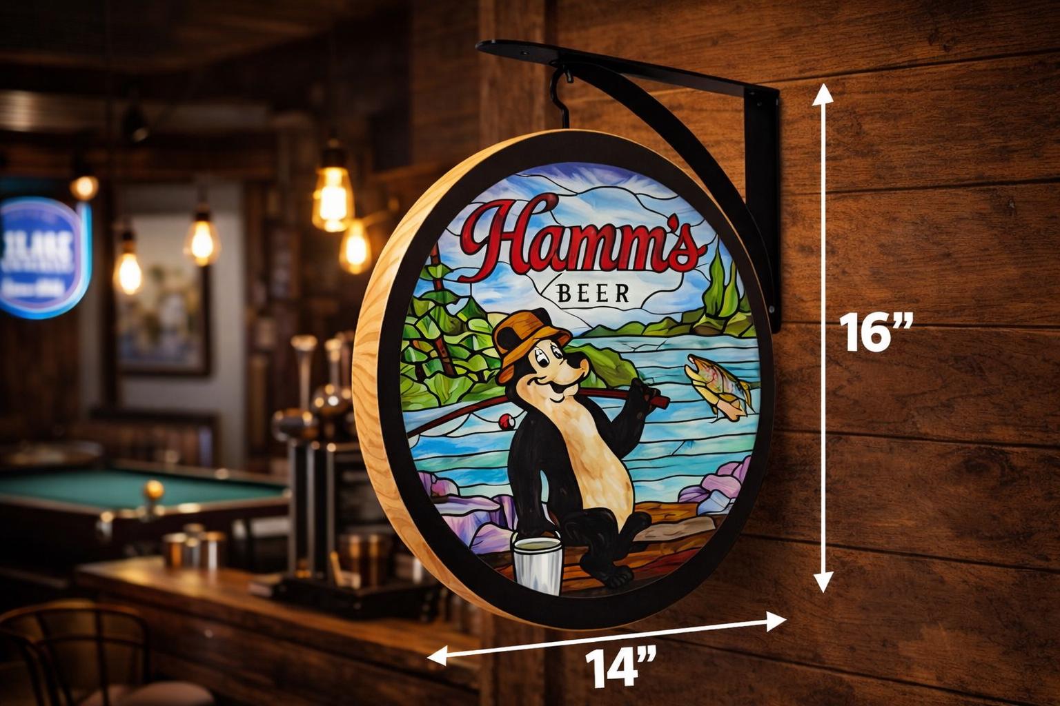 Two Rams Pub Sign Vintage Double Sided Hamms Beer Sign - Etsy