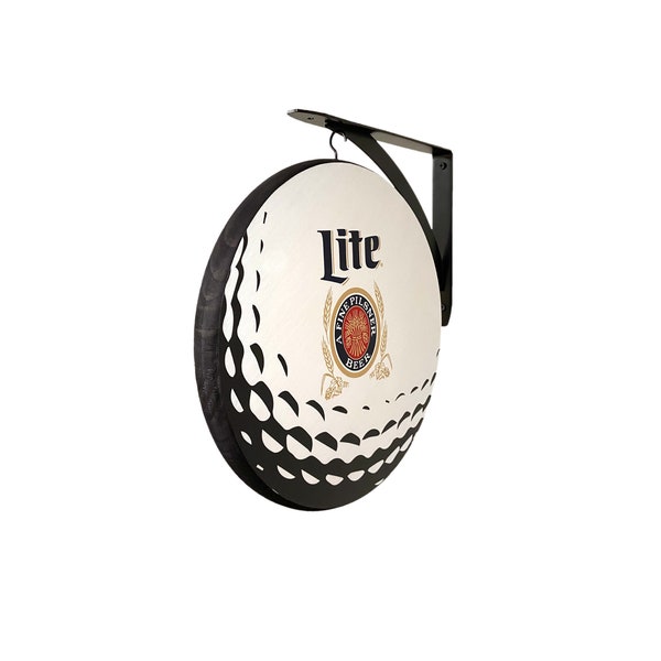 Miller Lite Golf Ball Double Sided 12" Pub Sign